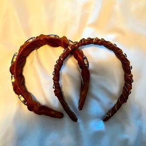 Violet and Brooks headbands - set of 2. Brown velvet.